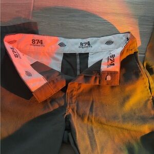 Dickies 874 Original Fit Pants in Black and Orange
